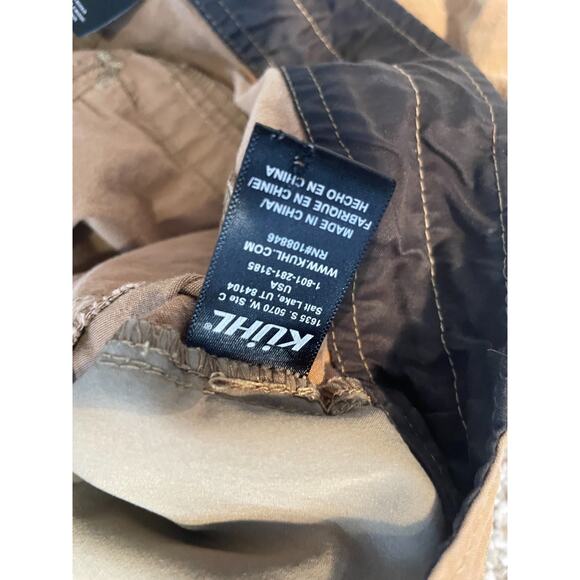 Kuhl Shorts Adult 33 Brown Outdoor Hike Climb Camp Pockets Logo Mens - Picture 8 of 12